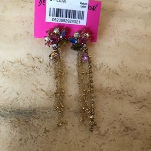 Betsey Johnson Jeweled Cluster Dangly Earrings